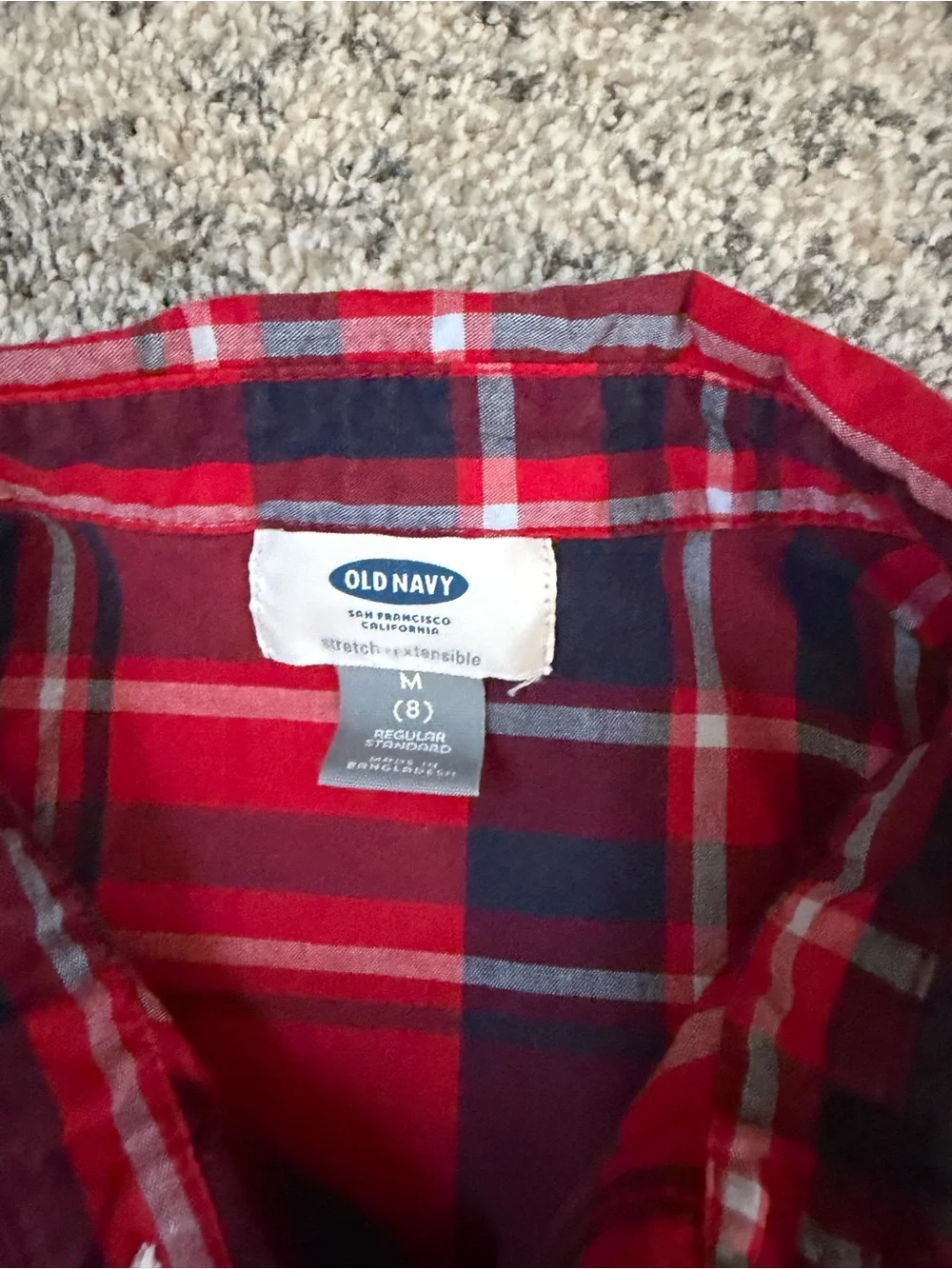 Old Navy Red Plaid Button-Down Shirt for Kids